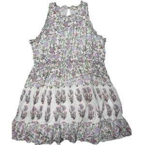 Celina Moon Women's High Neck Floral Spring Mini Dress with Ruffles Size XL